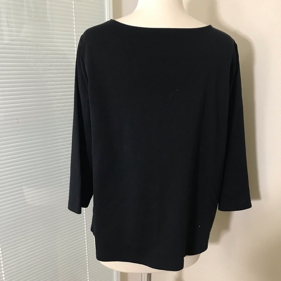 Loft Ann Taylor Top chevron black/white Sz XL - Picture 3 of 5